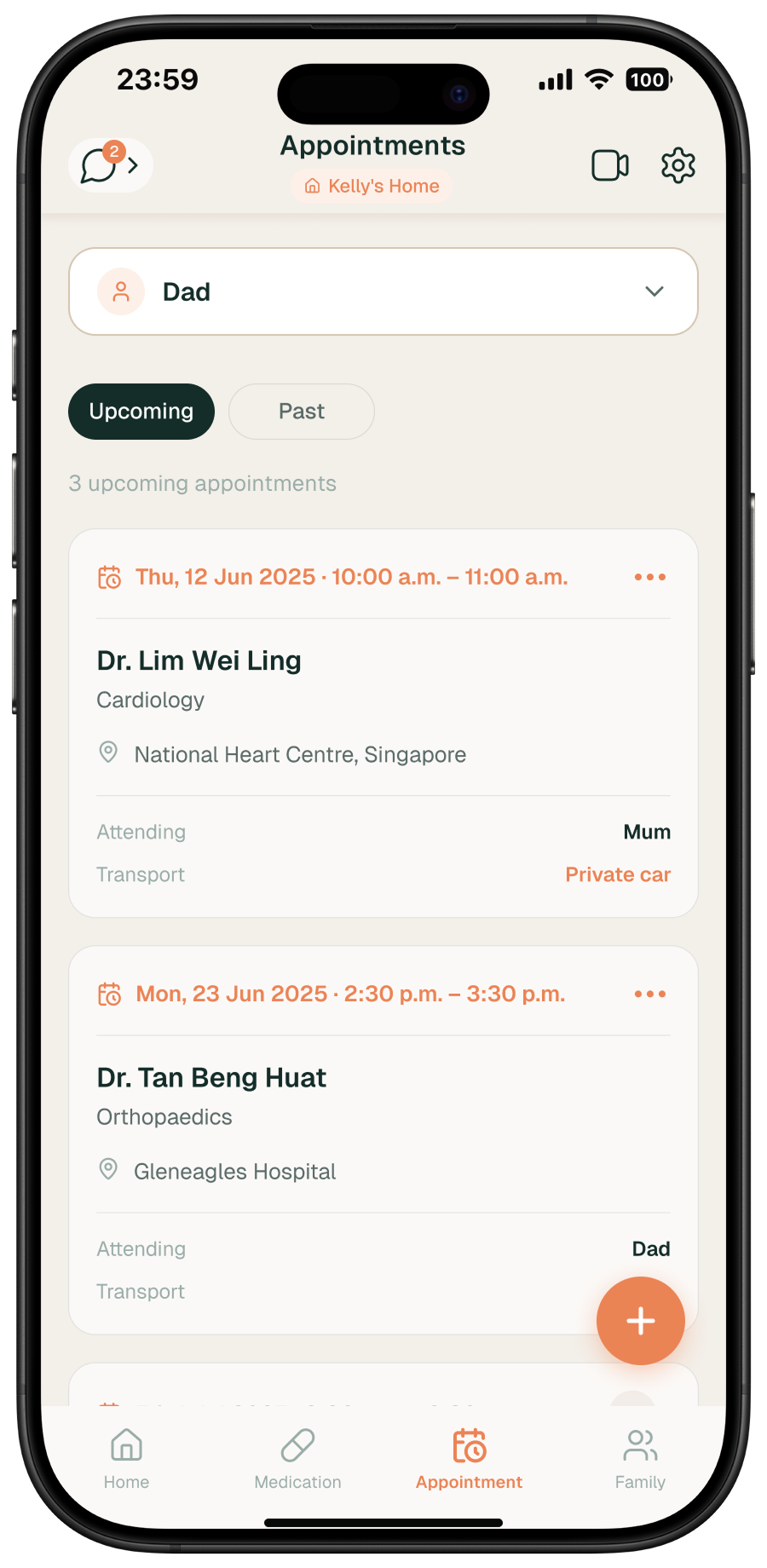 ELLO app medication reminder detail