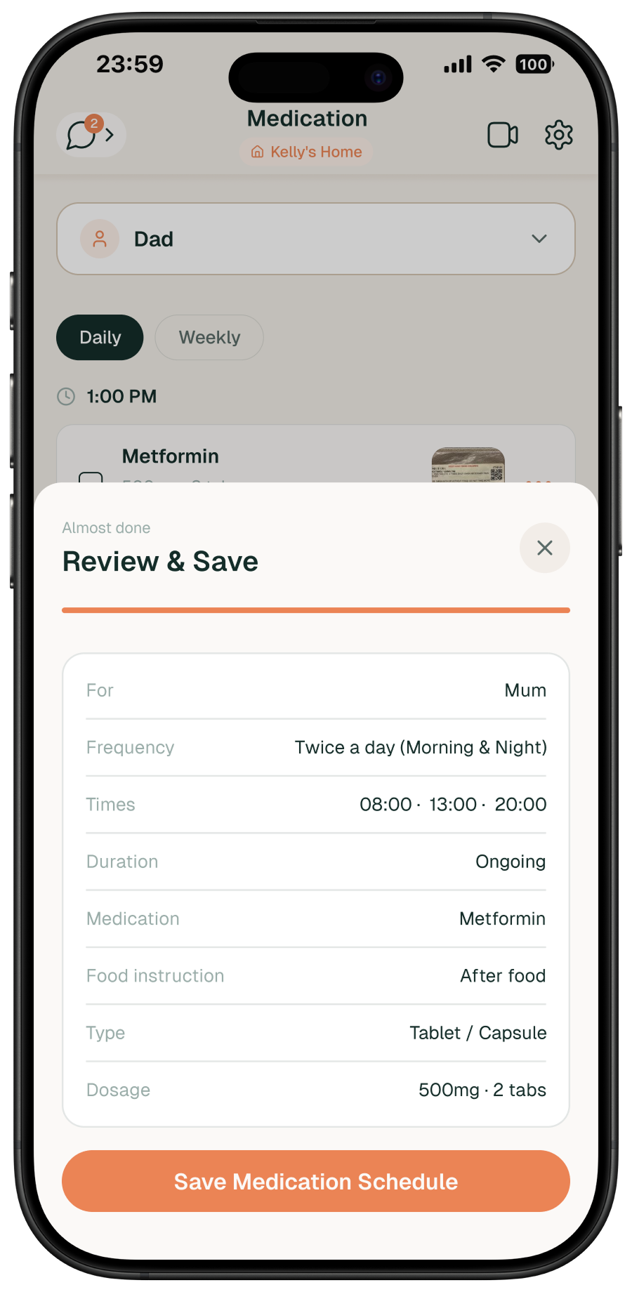 ELLO app add appointment screen